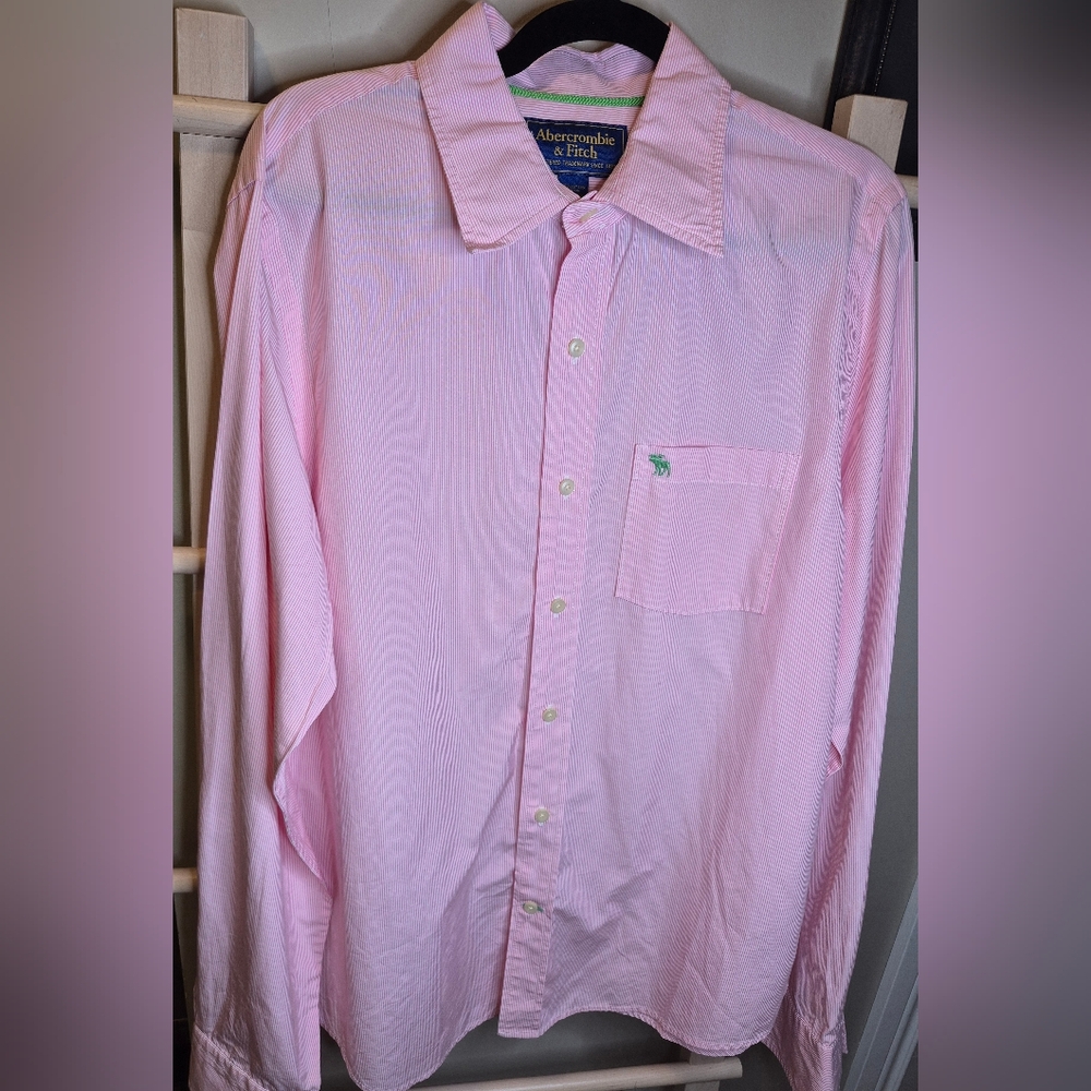 Abercrombie & Fitch Pink Dress Button Down Shirt - Picture 5 of 15
